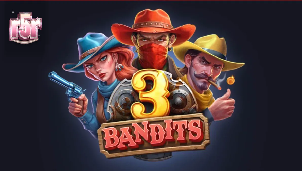 Interface do jogo de slot 3 Bandits com temática de Velho Oeste